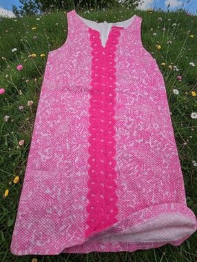 *1320 Lilly Pulitzer textured lace woven dress Girls L 10-12